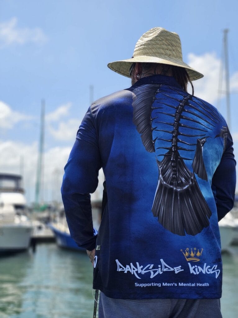 Back view of the Darkside Kings Clothing Fishing Shirt
