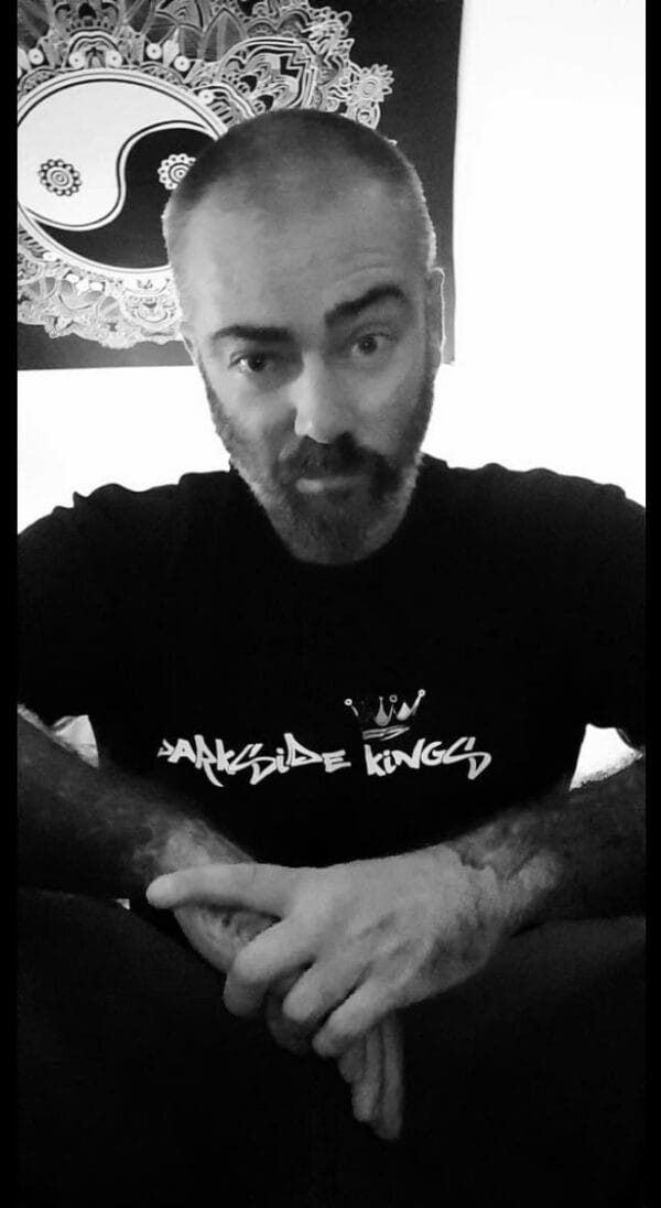 Customer wearing a DSK T-shirt