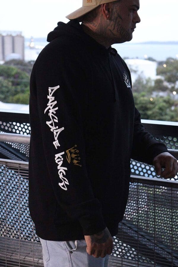 Male wearing a DSK Hoodie