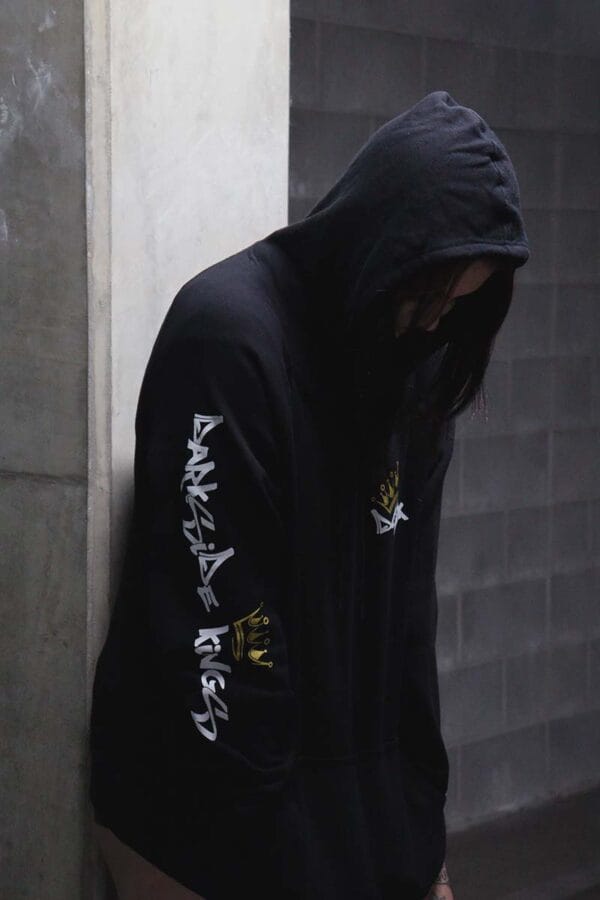 Female wearing a DSK Hoodie