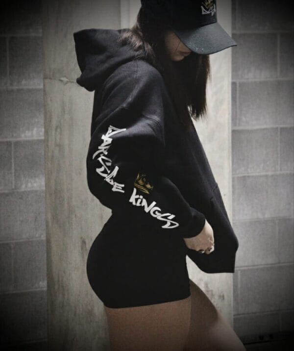 Female wearing a DSK Hoodie