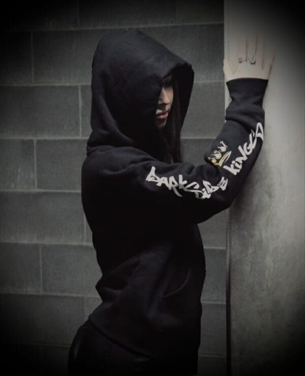 Female wearing a DSK Hoodie