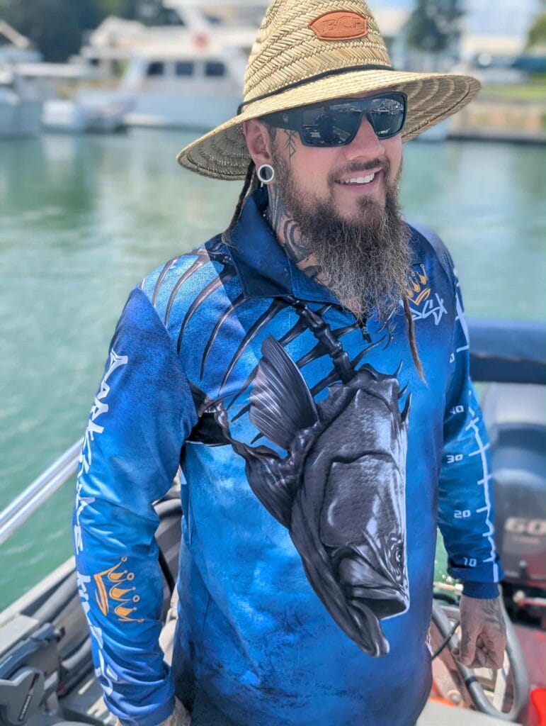 Front view of the Darkside Kings Clothing Fishing Shirt
